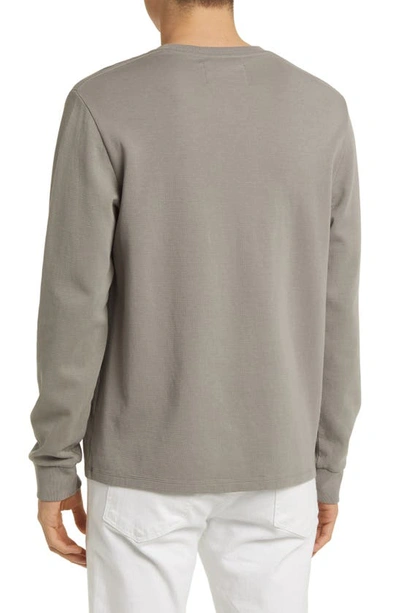 Shop Frame Duo Fold Long Sleeve Cotton T-shirt In Stone Grey
