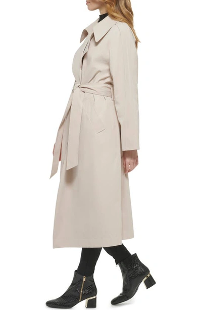 Shop Dkny Oversize Lapel Trench Coat In Almond Creme
