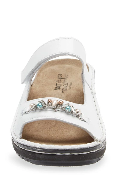 Shop Naot Slide Sandal In Pearl White Leather
