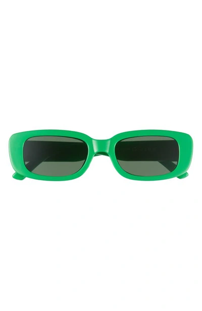 Shop Aire 51mm Ceres Rectangular Sunglasses In Green / Smoke Mono