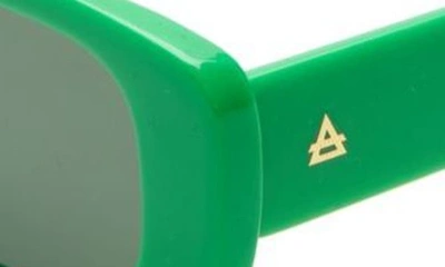 Shop Aire 51mm Ceres Rectangular Sunglasses In Green / Smoke Mono