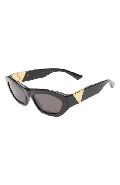 Shop Bottega Veneta 54mm Rectangular Sunglasses In Black