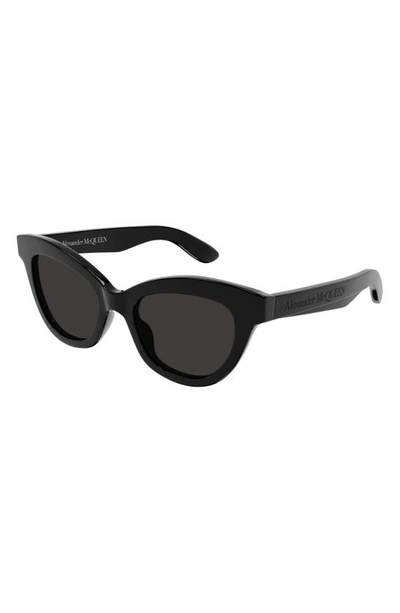 Shop Alexander Mcqueen 51mm Cat Eye Sunglasses In Black