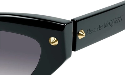 Shop Alexander Mcqueen 52mm Cat Eye Sunglasses In Black