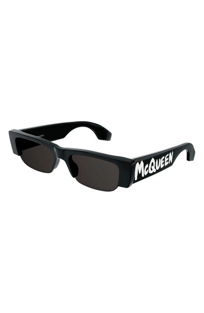 Shop Alexander Mcqueen 54mm Rectangular Sunglasses In Black