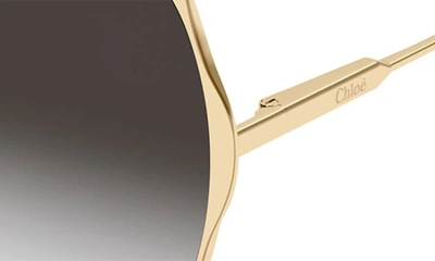 Shop Chloé 60mm Aviator Sunglasses In Gold