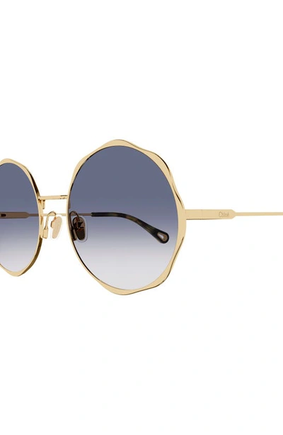 Shop Chloé 59mm Round Sunglasses In Gold 2