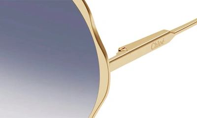 Shop Chloé 59mm Round Sunglasses In Gold 2