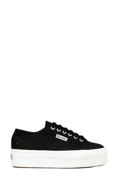 Shop Superga 2790 Platform Sneaker In Black-fwhite