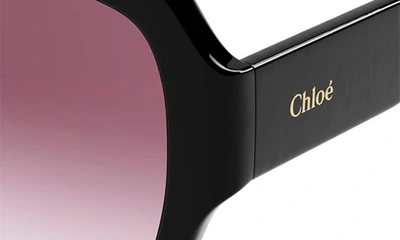 Shop Chloé 56mm Square Sunglasses In Black