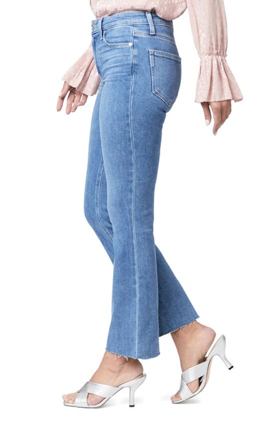Shop Paige Claudine High Waist Frayed Hem Flare Jeans In Darling W/ Siesta Hem