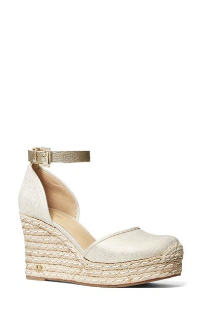 Shop Michael Michael Kors Kendrick Espadrille Wedge Sandal In Pale Gold