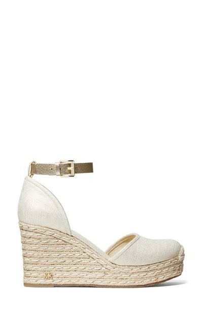 Shop Michael Michael Kors Kendrick Espadrille Wedge Sandal In Pale Gold