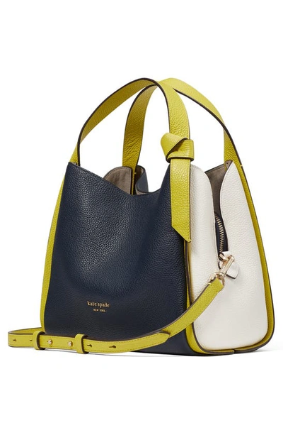 Shop Kate Spade Knott Large Colorblock Leather Handbag In Blazer Blue Multi