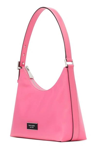 Kate Spade Sam Icon Small Recycled Nylon Shoulder Bag In Pink Cloud