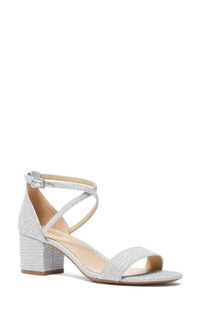 Shop Michael Michael Kors Serena Strappy Sandal In Silver