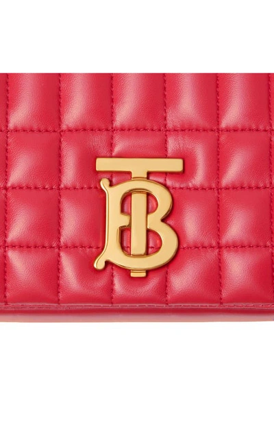Shop Burberry Small Lola Quilted Leather Crossbody Bag In Bright Red Rt