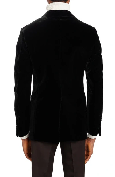 Shop Tom Ford Shelton Fluid Velvet Cocktail Jacket In Black