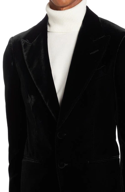 Shop Tom Ford Shelton Fluid Velvet Cocktail Jacket In Black
