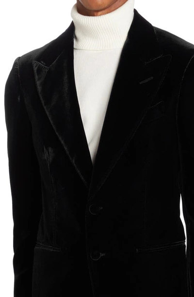 Tom Ford Shelton Fluid Velvet Cocktail Jacket In Black