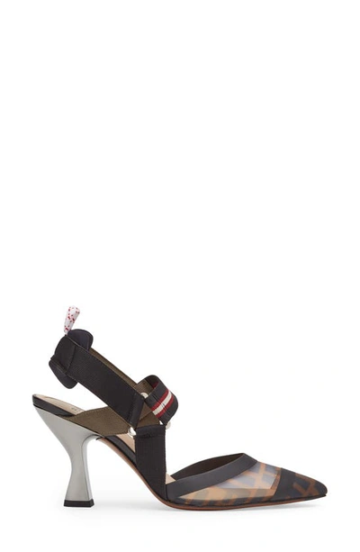 Fendi Colibri 85mm Ff Mesh Slingback High-heel Pumps In Black