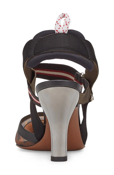 Fendi Colibri 85mm Ff Mesh Slingback High-heel Pumps In Black