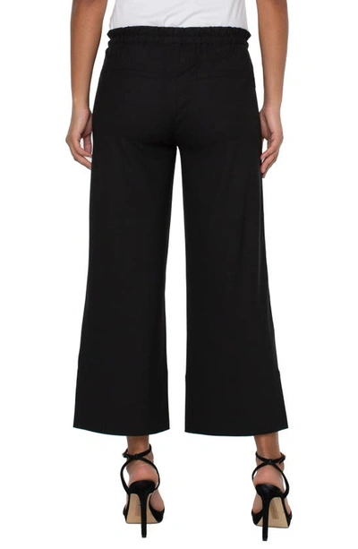 Shop Liverpool Los Angeles Pull-on Ankle Wide Leg Pants In Black