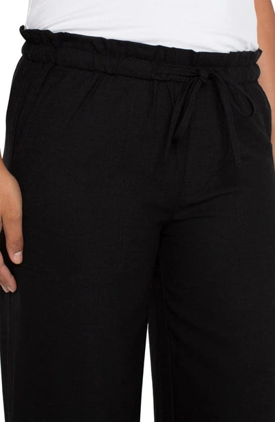 Shop Liverpool Los Angeles Pull-on Ankle Wide Leg Pants In Black