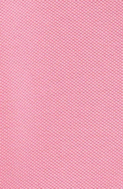 Shop Burberry Kids' Sigrid Pleated Check Trim Piqué Polo Dress In Bubblegum Pink