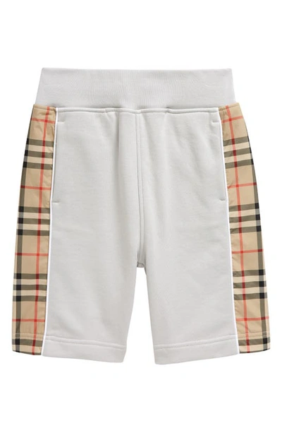 Shop Burberry Kids' Nolen Cotton Sweat Shorts In Soft Silver Grey