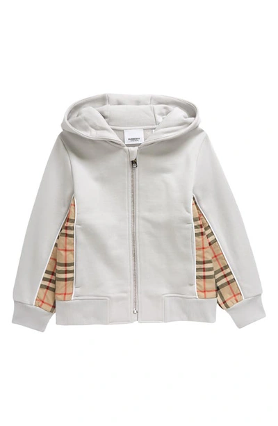 Shop Burberry Kids' Nolen Cotton Hoodie In Soft Silver Grey