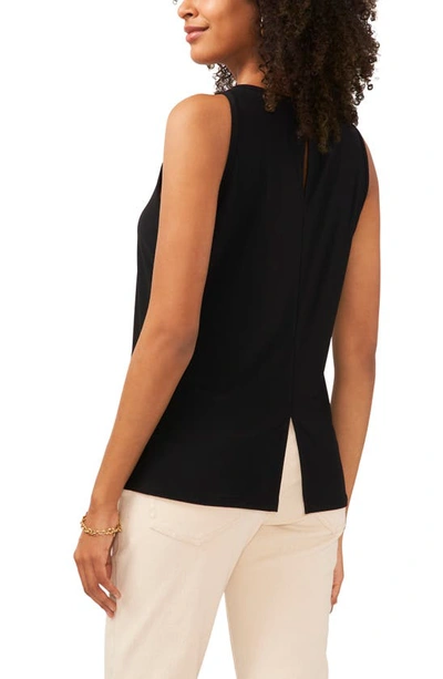 Vince Camuto Womens Lace Square Neck Pullover Top In Rich Black