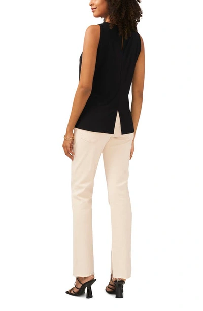 Vince Camuto Womens Lace Square Neck Pullover Top In Rich Black
