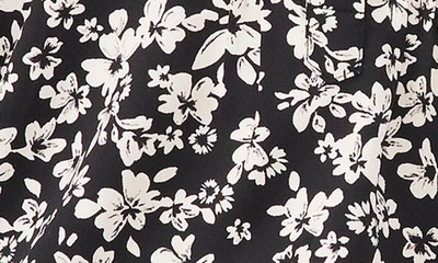 Shop Vince Camuto Floral Pintuck Flutter Sleeve Blouse In Rich Black