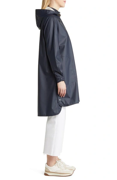 Shop Ilse Jacobsen Hooded Raincoat In Dark Indigo