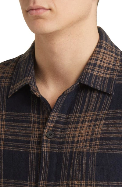 Shop Frame Relaxed Fit Plaid Button-up Shirt In Tan Plaid