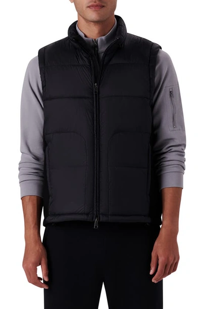 Shop Bugatchi Quilted Vest In Caviar