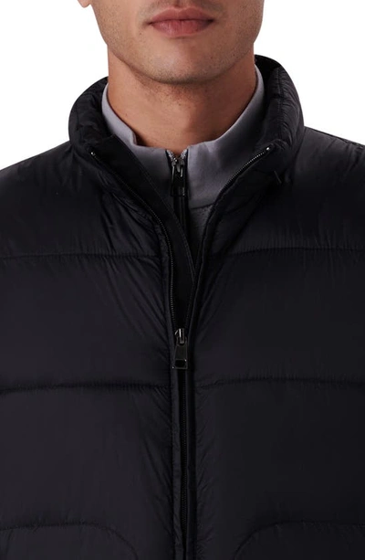 Shop Bugatchi Quilted Vest In Caviar
