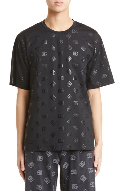 Dolce & Gabbana Dg Monogram T-shirt In Black