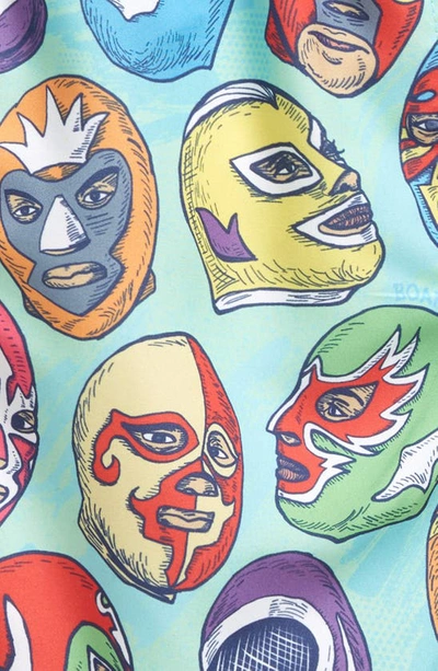 Shop Boardies Kids' Mexican Masks Shortie Swim Trunks In Green