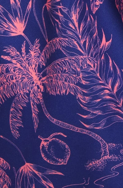 Shop Boardies Kids' Palm Tree Print Swim Trunks In Blue