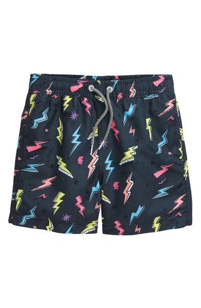 Shop Boardies Kids' Zaps Swim Trunks In Black