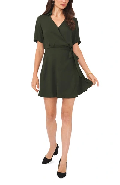 Shop Vince Camuto Collared Wrap Dress In Pine Forest