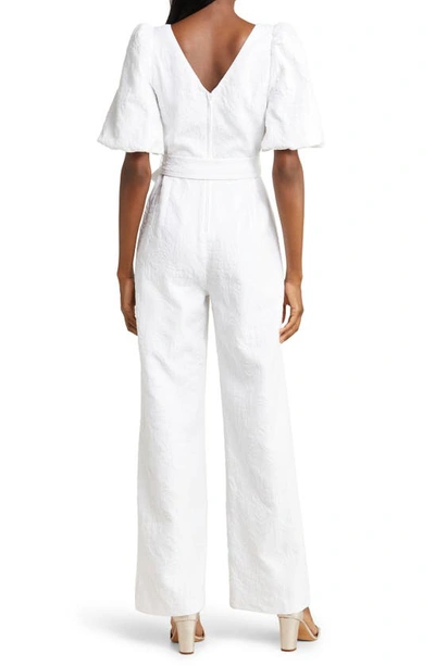 Shop Lilly Pulitzer Kirrabelle Puff Sleeve Jumpsuit In Resort White Pineapple
