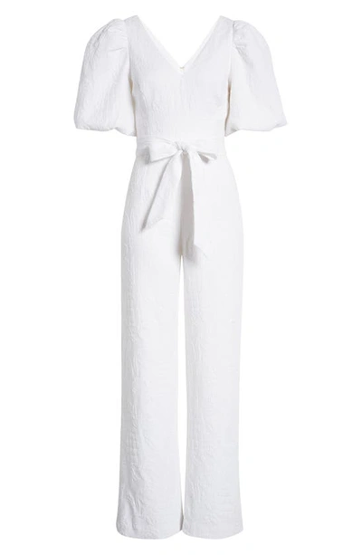 Shop Lilly Pulitzer Kirrabelle Puff Sleeve Jumpsuit In Resort White Pineapple