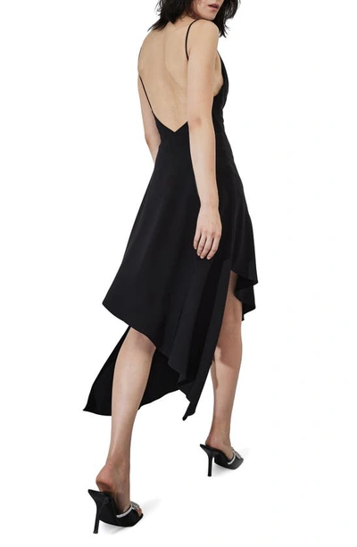 Shop Et Ochs Metallic Lace Detail Asymmetric Dress In Black