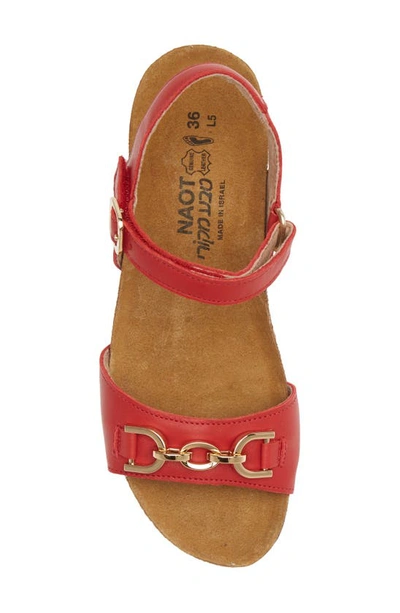 Shop Naot Aubrey Wedge Sandal In Kiss Red Leather