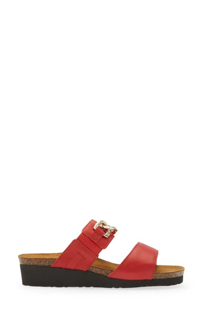 Shop Naot Victoria Wedge Slide Sandal In Kiss Red Leather