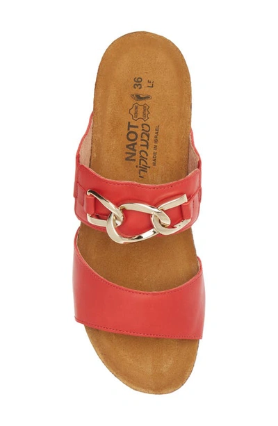 Shop Naot Victoria Wedge Slide Sandal In Kiss Red Leather
