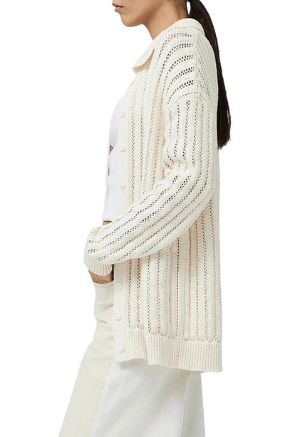 Shop Rag & Bone Adrienne Open Stitch Cotton Blend Cardigan In Ivory